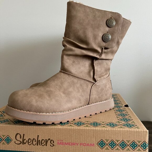 Skechers Keepsakes Winter Boots | Women’s 9 | Light Tan | Memory Foam - Picture 1 of 7